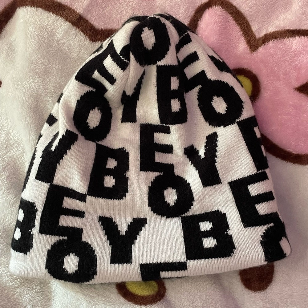 Black and White Obey Beanie